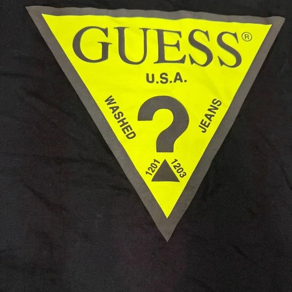 GUESS Mens Black Logo‎ Graphic T Shirt XL S/S Crew Neck Cotton Blend Casual Tee - Picture 8 of 8